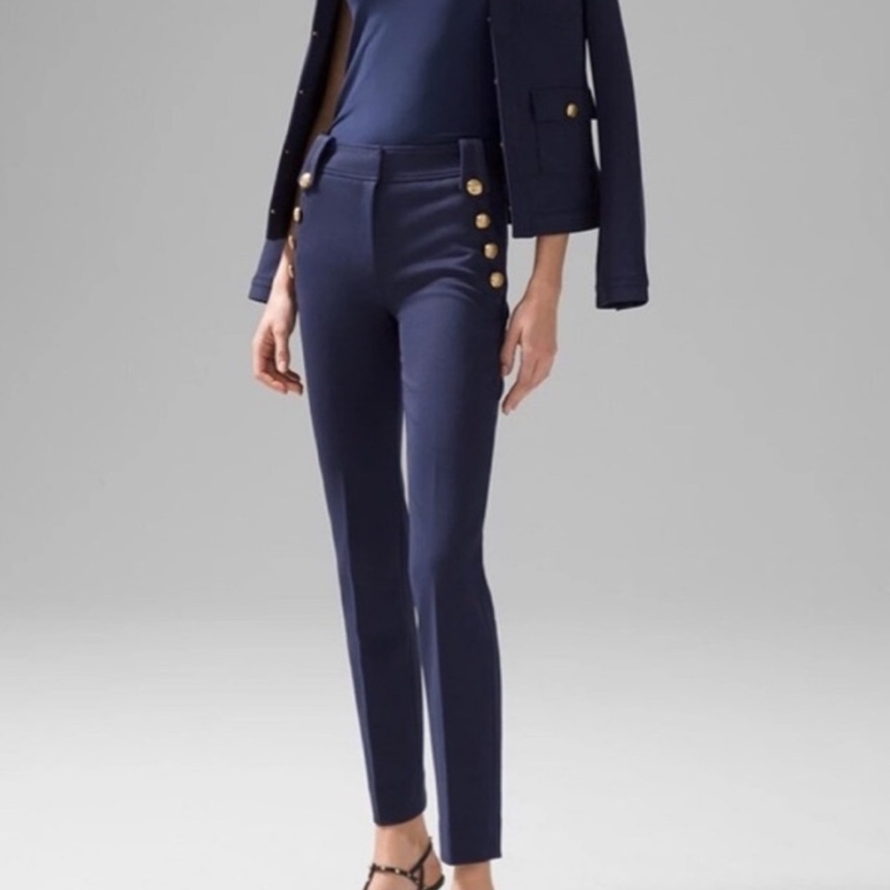 WHBM Jolie Button Straight Luxe Stretch Pant
Size 14 Regular